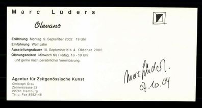 Marc Lüders Bildender Künstler Original Signiert ## BC G 32426