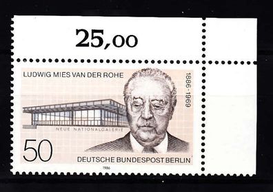 1986 Berlin MiNr. 753 Ecke 2, postfrisch