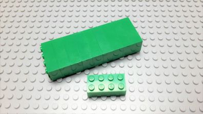 Lego 10 Basic Steine 2x4 hoch grün 3001 Set 4996 6864 7636 8356 5771