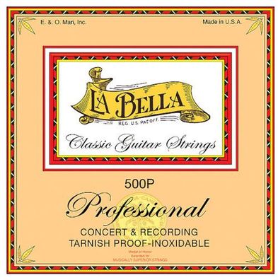 La Bella 500P Professional - Nylonsaiten für Konzertgitarre, polierte Bässe