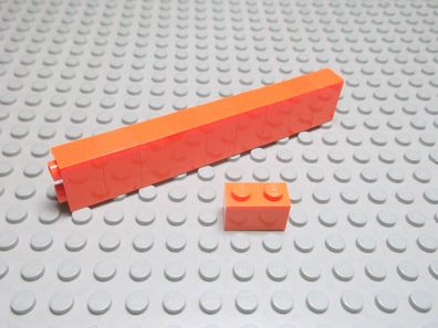 Lego 10 Basic Steine 1x2 hoch orange 3004 Set 4413 10133 6753 8634