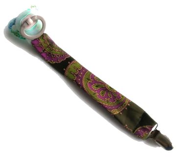 Schnullerkette Krawatte Miniblings Handarbeit Schnuller Clip Schnullerband grün
