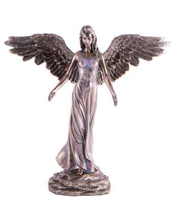 Figur ENGEL bronze Kunstharz H: 30 cm Schutzengel Friedensengel Weihnachtsengel