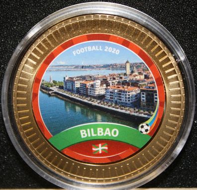 Sonderprägung Fussball Europameisterschaft 2020 vergoldet Bilbao