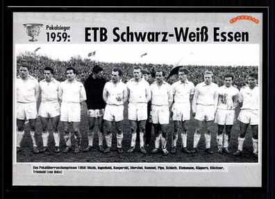 Schwarz Weiss Essen Mannschaftskarte DFB Pokalsieger 1959