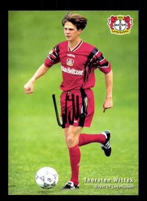 Thorsten Wittek Autogrammkarte Bayer Leverkusen 1996-97 Original Sign + A 67877