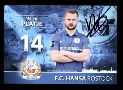 Melvin Platje Autogrammkarte Hansa Rostock 2015-16 Original + A 166621