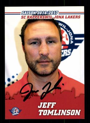 Jeff Tomlinson Autogrammkarte SC Rapperwil 2016-17 Original Eishockey + A 167642