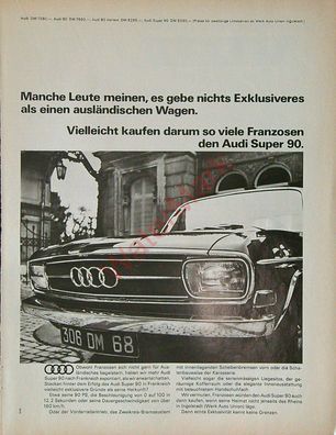 Originale alte Reklame Werbung Audi 90 v. 1967