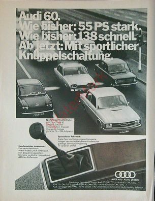 Originale alte Reklame Werbung Audi 60 v. 1969
