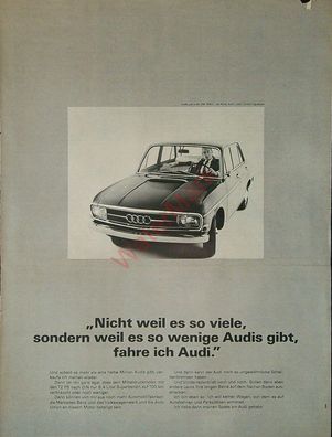 Originale alte Reklame Werbung Audi 80 v. 1966 (1)