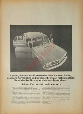 Originale alte Reklame Werbung Audi 60 v. 1966 (2)