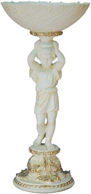 Bub Brunnen Gefäß Vogel 105cm Hoch Statue Büste Figur Skulptur Garten Hand bemalt