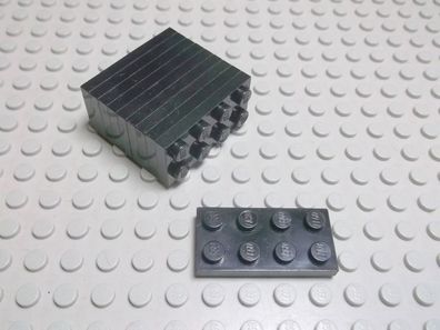 Lego 10 Platten 2x4 schwarz 3020 Set 727 4403 6975 6941 375 6837
