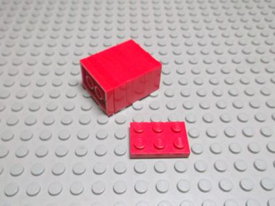 Lego 10 Platten 2x3 rot 3021 Set 10157 10018 952 8652