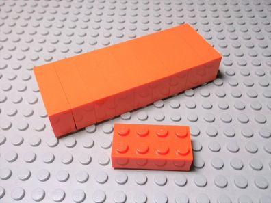 Lego 10 Basic Steine 2x4 hoch orange 3001 Set 3827 7638 4618 21118