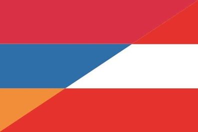 Fahne Flagge Armenien-Österreich Premiumqualität