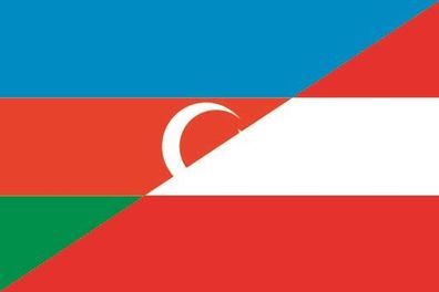 Fahne Flagge Aserbaidschan-Österreich Premiumqualität