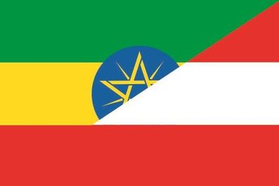 Fahne Flagge Äthiopien-Österreich Premiumqualität