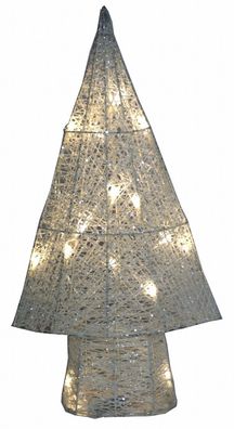 Weißer Metall Tannebaum mit Glitter und 15 LEDs