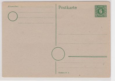 49658 Ganzsachen Karte SBZ mit 6 Pfennig Grün um 1948