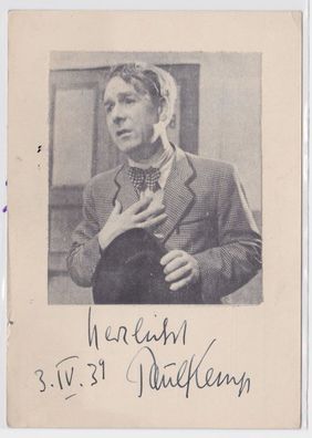 58161 Autogramm Karte Schauspieler Paul Kemp 3. IV.1939