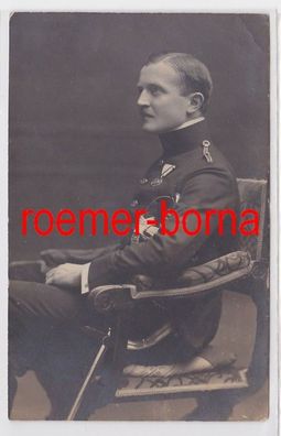 86341 Foto Ak K&K Soldat Österreich-Ungarn mit Orden und Säbel um 1915