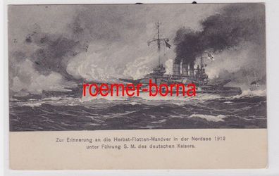 84689 Ak Erinnerung an die Herbst-Flotten-Manöver in der Nordsee 1912