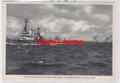 83362 Ak Flottenmanöver in der Ostsee. Linienschiffe in Kiellinie 1940
