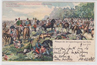 68873 Ak Attaque der de Ligne-Dragoner bei Kolin 1757, um 1900