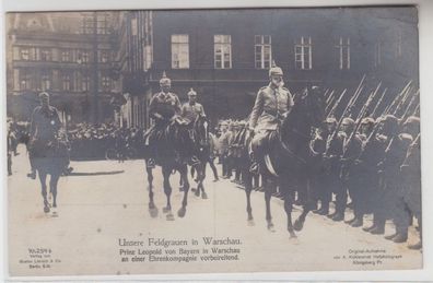 67197 Ak Unser Feldgrauen in Warschau Prinz Leopold von Bayern 1915