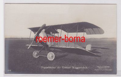 85586 Ak Flugzeug Doppeldecker der Gothaer Waggonfabrik um 1915