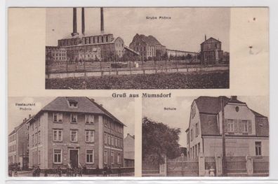 95123 Mehrbild Ak Gruß aus Mumsdorf Grube Phönix, Restaurant, Schule 1922