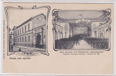 93917 Mehrbild Ak Gruß aus Apolda Theaterlokal 'Krystallpalast' 1910