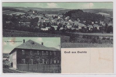 92057 AK Gruß aus Oschitz - E. Walters Restauration & Panorama 1930