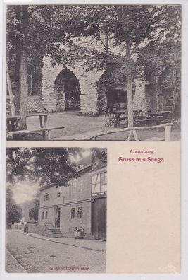 91692 AK Gruss aus Seega - Gasthof zum Bär & Arensburg 1908