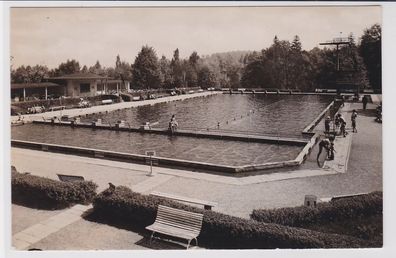 90025 Ak Friedrichroda in Thüringen Schwimmbad 1962