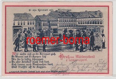74872 Reim Ak Gruß vom Märtensabend z´Nordhusen Nordhausen 1902