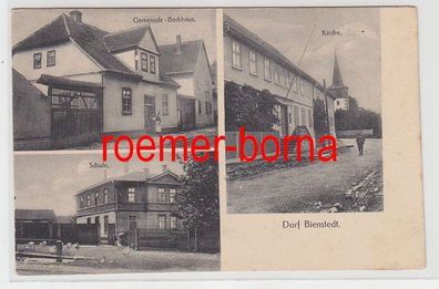 74063 Mehrbild Ak Dorf Bienstedt Gemeinde-Backhaus, Schule, Kirche um 1920