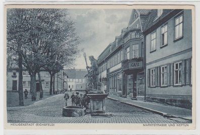 70627 Ak Heiligenstadt (Eichsfeld) Marktstraße und Neptun um 1910