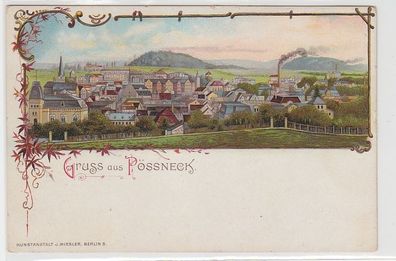 70289 Ak Gruß aus Pössneck Totalansicht um 1900