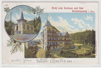 69563 Ak Gruß vom Kurhaus und Bad Klosterlausnitz in Thüringen 1904