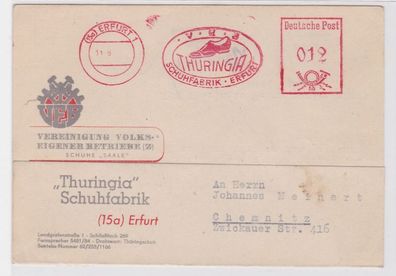 69019 Firmen Karte Erfurt VEB 'Thuringia Schuhfabrik' 1952