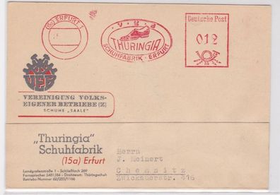 66999 Firmen Karte Erfurt VEB 'Thuringia Schuhfabrik' 1952
