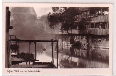 51106 Ak Erfurt Blick von der Krämerbrücke um 1950