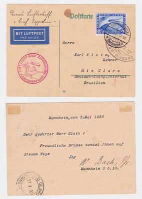 60673 Zeppelinpost Luftschiff Graf Zeppelin LZ127 Südamerikafahrt 1930 2 RM