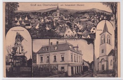 86091 Mehrbild AK Gruß aus Oberrotweil am Kaiserstuhl (Baden) - Kaufhaus, Kirche