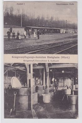70123 AK Kriegsverpflegungs-Anstalten Bietigheim - Anstalt I, geschl. Halle 1916