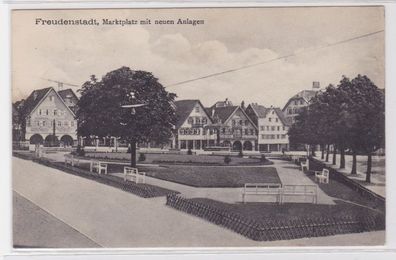 69382 Ak Freudenstadt Marktplatz mit neuen Anlagen 1919