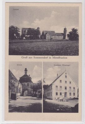 93892 Mehrbild Ak Gruß aus Sommersdorf in Mittefranken Gasthof, Schule usw.